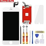 Screen Replacement for iPhone 6s Plus White 5.5 inch Retina LCD Screen Replacement 3D Touch Digitizer Frame Assembly with Tempered Glass Screen Protector + Repair Tools + Instruction by Brinonac