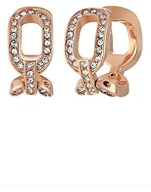 MKJ4870 791 Rose Gold Tone Cityscape Pave Crystal Chains Earring