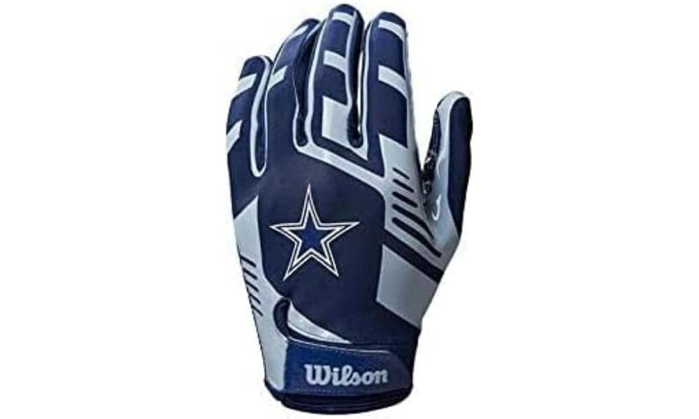 Wilson NFL Stretch Fit Football Gloves Youth, Dallas Cowboys on