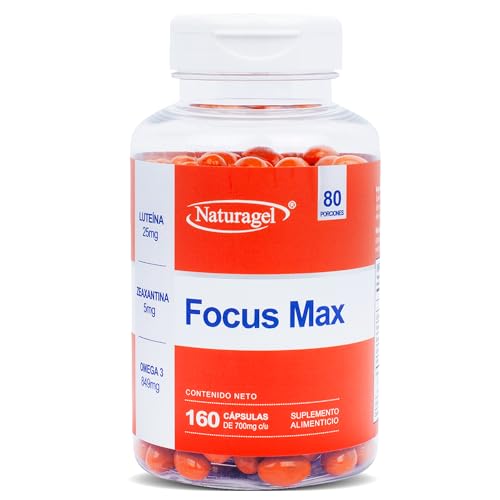 LUTEINA - FOCUS MAX | Naturagel Luteína con Zeaxantina y Omega 3 | Suplemento para la Vista - Apoyo Visual y Salud Ocular | 160 Softgels