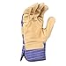 Wells Lamont Heavy Duty Work Gloves with Leather Palm, Medium (Wells Lamont 3300M), Blue/Tan