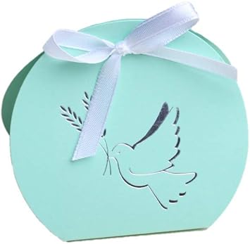 D Y Ballotins A Dragees Communion Boites A Dragees Vert D Eau Forme Louna Avec Colombe X10 Sans Ruban Communion Mariage Bapteme Amazon Fr Jeux Et Jouets