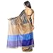 Jaanvi fashion Women's Raw Silk Saree Free Size BlueWith Unstitched Blouse