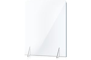 YUESUO NO Cutout Sneeze Guard Panel for Counter and Desk, Portable Clear Acrylic Shield No Opening, Protective Plexiglass Shield Without Opening for Office, School, and Retail Store