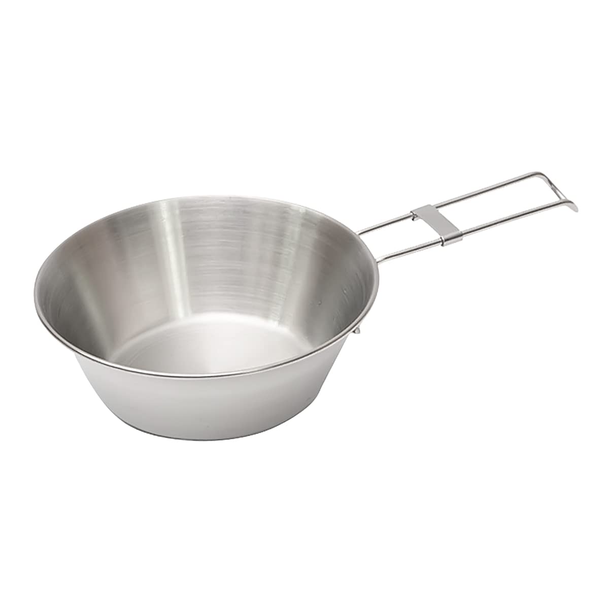 Porssaut Camping Cooking Set Stainless Steel Camping Cup Bowl with Foldable Handle Ideal for Outdoor Camping Hiking Picnic (Silver)