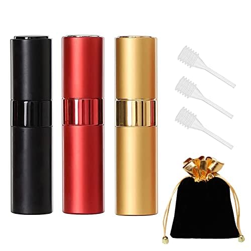 YOCASII 3pcs 8ML Perfume Atomizer, Travel Refillable Bottles Empty with 3 Droppers, Portable Mini Perfume Spray Bottle, Container Travel Cologne Dispenser with Gift Bag