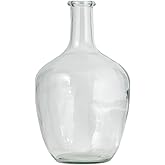 Serene Spaces Living Clear/Brown Tall Vase, Bottle Glass Vase, Elegant Home Decor for Fresh or Dried Flowers, Perfect for Living Rooms, Dining Areas, and Centerpieces (Small - Pack of 1)