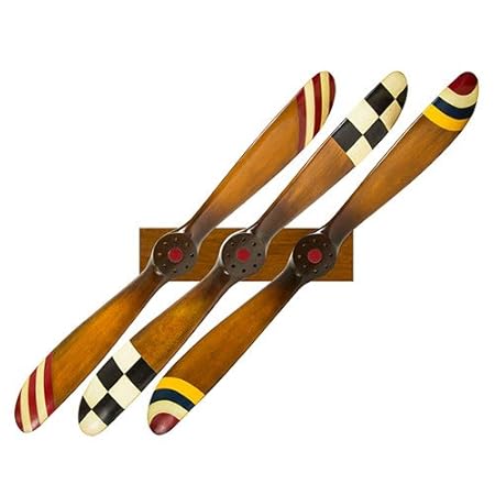 Set Of 3 Barnstormer Decorative Wood Vintage Airplane Propellers