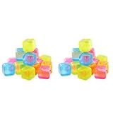 Reusable Plastic Ice Cubes (Colors May Vary), 32 Count