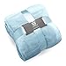 Kingole Flannel Fleece Microfiber Throw Blanket, Luxury Light Blue King Size Lightweight Cozy Couch Bed Super Soft and Warm Plush Solid Color 350GSM (108 x 90 inches)