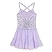 TiaoBug Girls Sequined Camisole Ballet Dance Tutu Dress Sweetheart Leotard Lavender 5-6