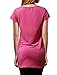 Allegra K Lady Round Neck Short Sleeve Cat Prints Loose Tunic Top M Fuchsia