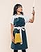Caldo Linen Kitchen Apron - Mens and Womens Linen Bib Apron - Adjustable with Pockets (Spruce)