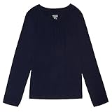 French Toast Girls' Big Girls' Long Sleeve Crew Neck T-Shirt, Navy, 7/8