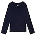 French Toast Big Girls' Long Sleeve Crew Neck T-Shirt, Navy, 7/8