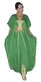Moroccan Caftans Women Malakia Hand Made with Gold Embroidery Long Length One Size