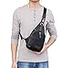 Alena Culian Sling Backpack Men Leather Chest Bag Crossbody Shoulder Bag For Men(black)