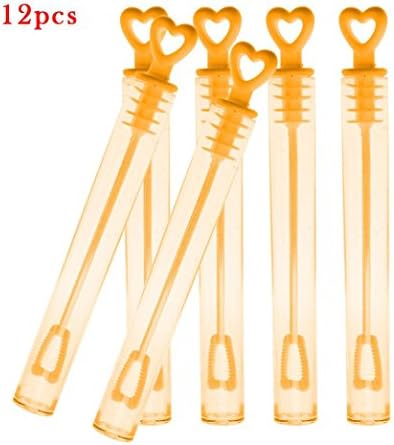 Veepola 12Pcs Bubble Bottles, Empty Bubble Soap Bottles Home Wedding Birthday Party Decorations (Orange)