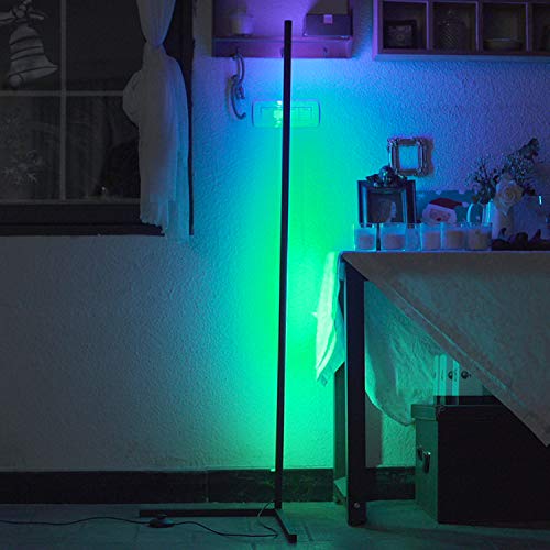 QJUZO RGB vloerlamp, dimbaar, met afstandsbediening, moderne led-vloerlamp voor woonkamer, slaapkamer, hoek… - Afbeelding 3