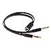 Conwork 2-Pack Gold Plated 3.5mm Stereo Female to 2-male Y-splitter Audio Flat Cable -Black