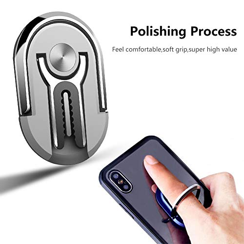 LuckyKilig Multipurpose Mobile Phone Bracket Holder Stand, Phone Ring Holder, 360 Degree Rotation Cellphone Mount, Multiple-Angle Car Phone Mount for Car Home Gray