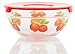 Imperial Home 5-Piece Nested Glass Bowl Set With Apple Design and Red Lids