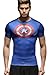Red Plume Men's Compression Fithness T-shirt, America Team Leader Printing Fithness T-shirts