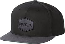 RVCA Men's Commonwealth Snapback Hat, Black/Grey, One Size