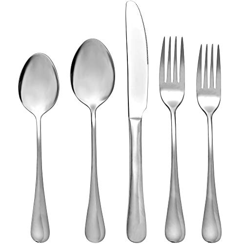 20 Piece 18/10 Stainless Steel Silverware Set - Multipurpose Flatware Utensils for Party, Wedding, Restaurant, Home Dining, Elegant Mirror Finish - Durable, Dishwasher Safe - Service for 4 - by Swiffe - Thumbnail 6