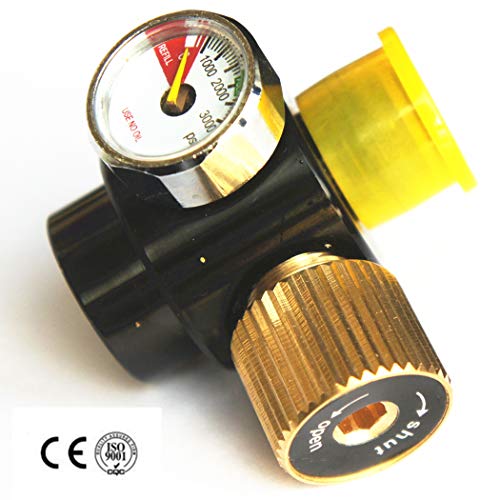 Airsoft PCP Paintball Tank Cylinder Adjustable Compressed Air Regulator Output Pressure 0.825-14NGO Thread (0-3000PSI Output) - Thumbnail 2
