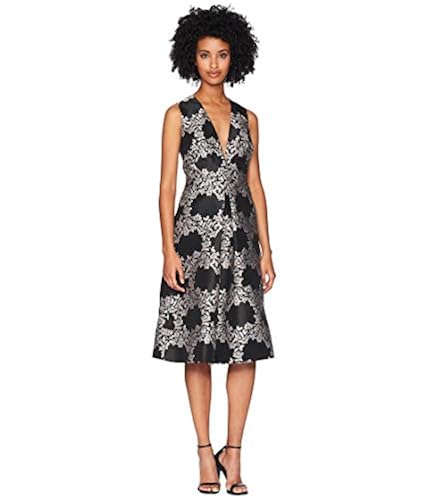 ML Monique Lhuillier Women's Jacquard Cocktail Dress Dress, Black