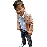 Efaster® 3pcs Kids Baby Boy Gentleman Coat+Shirt+Jeans Pants Trousers Clothes Outfits Set