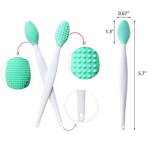 MissLytton Dog Toothbrush, Pet Cat Finger Toothbrush and Double-sided Soft Silicone Brushes Kit, Sensitive Dental Hygiene Care Brush Keeps Teeth Gums Clean, Healthy (6PCS)