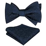 Alizeal Men's Paisley Jacquard Tuxedo Self Bow Tie