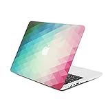 Unik Case Green/Pink Gradient Ombre Triangular Galore Graphic Ultra Slim Light Weight Matte Rubberized Hard Case Cover for Macbook Pro 13