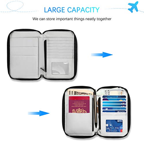 Vemingo Passport Wallet, RFID Travel Document Organizer with Crossbody