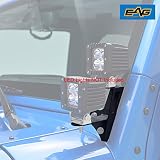 EAG Dual Work Light Bar A-pillar Mounting Brackets Fit for Jeep Wrangler JK 2DR 4DR 07-17 (2Pcs)