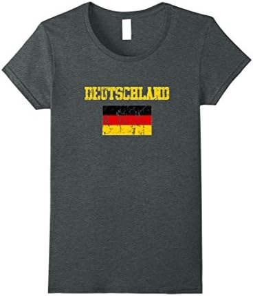 Womens For the Love of Deutschland German Pride Jersey T-Shirt Large Dark Heather