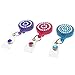 3 Pack - Cute Retractable Reel ID Card Badge Holders - Crystal Rhinestone Design with Metal Slide Belt Clip on Back by Specialist ID (Assorted Colors)