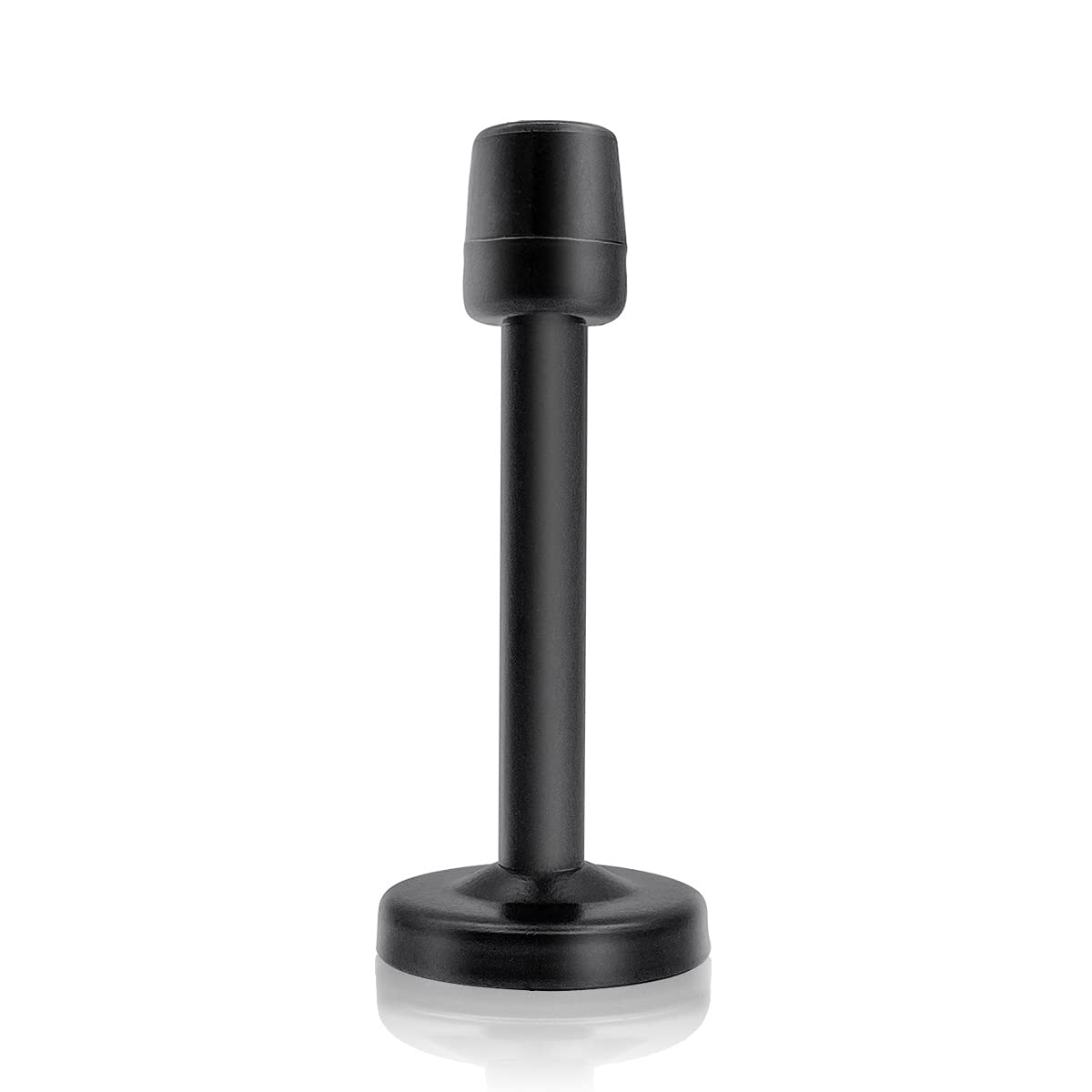 Door Stopper, Door Stop Wall Mount Solid Rigid Doorstops with No Odor Rubber Tip, 4 Inch Heavy Duty Door Stopper for Wall and Door Protection, Black