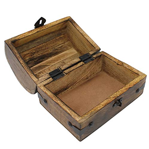 Nautical Cove Treasure Chest Keepsake and Jewelry Box Wood - Toy Treasure Box Medium (6.5x4.5x5)