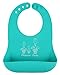 Prippie Soft Silicone Baby Bib, Set of 2 ( Turqu. & Gray ) - New and Improved Design