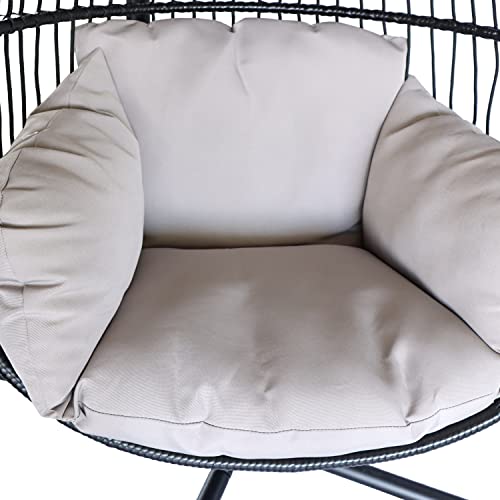 PRIVATE GARDEN Large Hanging Egg Chair with Stand Outdoor Patio Folding
