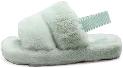 fluffy slides with backstrap