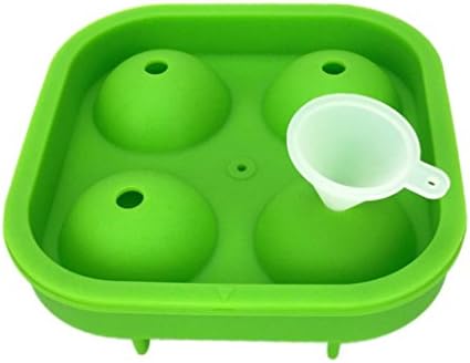 VIASA Football Shape 3D Ice Cube Mold Silicone Maker Tray Bar Party Cocktail Whiskey (Green)