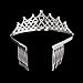 Thmyo Rhinestones Crystal Wedding Bridal Pageant Hair Jewelry Princess Tiara Crown Birthday Headband (Silver)