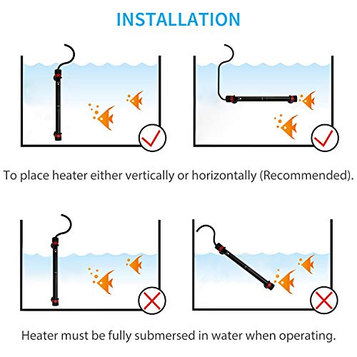 Uniclife Preset Aquarium Heater Submersible 250 W with Electronic