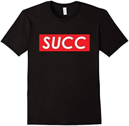 Mens SUCC Red Box Logo T-Shirt Meme Irony Shirt Large Black