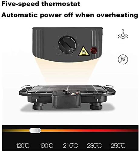 review Indoor Smokefree Electric Barbecue Grill Table BBQ Grilling 2000W High Power Fit Home Camping Travel Hiking