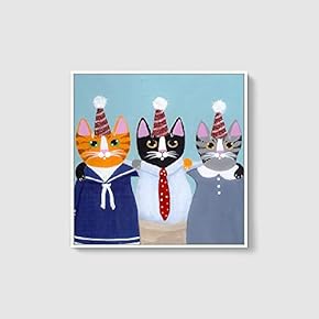 Framed Canvas Wall Art for Living Room, Bedroom Cute Animal Theme Canvas Prints for Home Decoration Ready to Hang - 16x16 inches